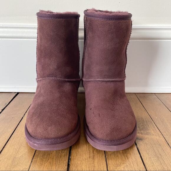 Ugg Classic Short Boots Wine Burgundy Purple Boots 6 - Picture 2 of 11